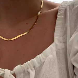 Minimalist 18K Gold Plated Herringbone Chain